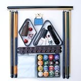 Billiard Pool Table Accessory Kit W/ Swirl Marble Style Ball Set