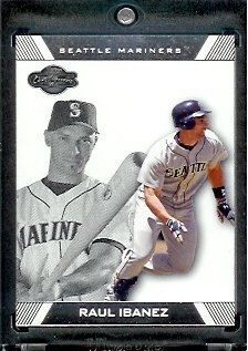 2007 Topps Co-Signers #43 Raul Ibanez Seattle Mariners Baseball Card - Mint Condition - In Protective Display Case !