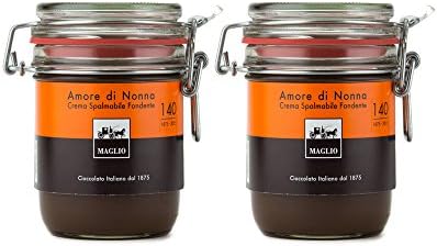 Maglio - Amore di Nonna Crema Spalmabile Fondente - Spreadable Cream Dark Nut Chocolate Fudge 11.99oz (340g) - Pack of 2