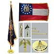 Georgia 4ft x 6ft Flag telescoping Flagpole Base and Tassel