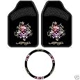 Ed Hardy Love Kills Slowly Floor Mats & Steering Wheel Cover 3-pc Set