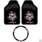 Ed Hardy Love Kills Slowly Floor Mats & Steering Wheel Cover 3-pc Set