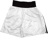 Earnie Shavers Autographed White Boxing Trunks with Peace Inscription
