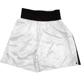 Earnie Shavers Signed White Boxing Trunks by