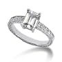 14K White Gold Emerald & Round Cut Diamond Promise Engagement Ring (0.55ct.tw, HI Color, SI2-3 Clarity)
