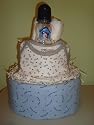 Puppy Love Baby Boy (Decorated all around) 3 Layer Diaper Cake - Comes Decoratively Wrapped Making it a Great Gift or Shower Centerpiece - Other Gift Options Also Available