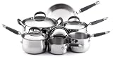 Prestige Cuisine Stainless Steel Cookware Saucepan Set, 6 Piece