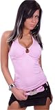 Top Shirt mit Ringen und V-Ausschnitt 32-38 - verschiedene Farben