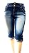 LA CHULA WOMENS PLUS SIZE BLUE CAPRI Acid Wash denim jeans Stretch HIGH WAIST
