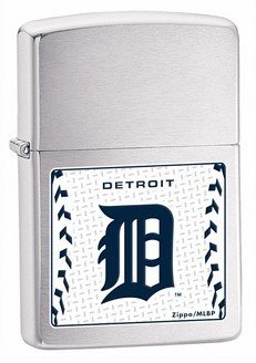 Zippo MLB Detroit Tigers Lighter (Silver, 5 1/2 x 3 1/2 cm)