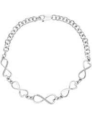 Sterling Silver, Diamond Infinity Tennis Bracelet (0.11 cttw)