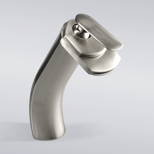 Euro Modern Contemporary Waterfall Bathroom Lavatory Vessel Sink Faucet Tall Brushed Nickel