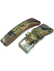 MiLTAT Forest Camouflage Leather of Art Watch Strap for Bell & Ross BR01, IP Antique Bronze Buckle
