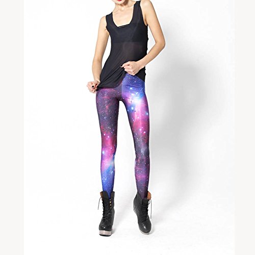 HOFISH Women's Pattern Galaxy Leggings Cotton Stretch Tight Pants