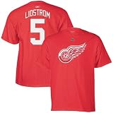 Reebok Detroit Red Wings #5 Nicklas Lidstrom Red Player T-shirt