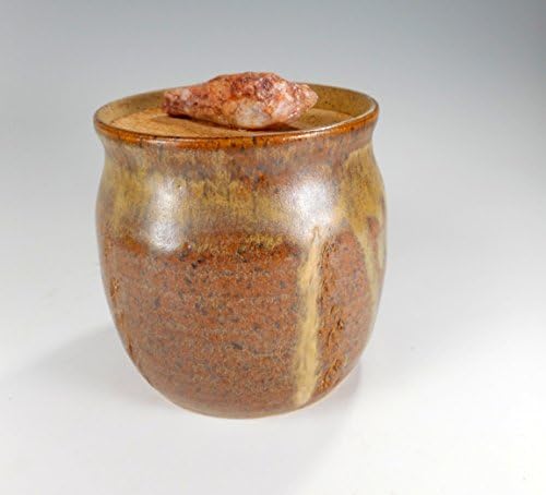 Ceramic storage jar with cork lid and rock knob kitchen storage jar canister jar