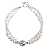 EXP White Pearl & Sterling Silver Bracelet
