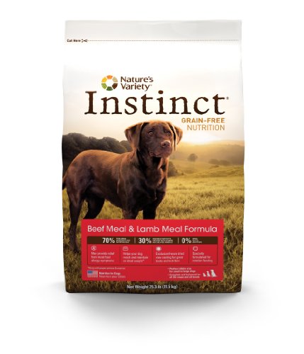 Instinct Grain-Free Beef Meal and Lamb Meal Dry Dog Food by Nature's Variety, 25.3-Pound Package