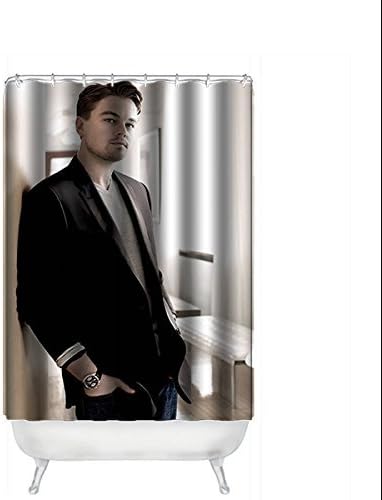 Custom Leonardo DiCaprio Shower Curtain Waterproof Polyester Fabric 120cm x 183cm/48