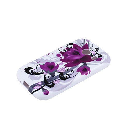 Camiter Galaxy Ace Style Case ,Purple Flower Pattern TPU Gel Silicone Soft Protective Back Case Skin Cover For Samsung Galaxy Ace Style G310 SM-G310 S765C