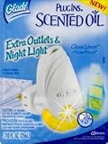 [Sold as a pack of 3]Glade Plug Ins Night Light, Warmer with refill and Extra Outlet Clean Linen PlugIns