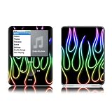 Rainbow Neon Flames Design Protective Decal Skin Sticker for Apple iPod nano 3G (3rd Generation) 4GB/ 8GB Player