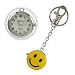 Trendy Reversible 2 Sided Yellow Smiley Charm Key Chain Geneva Watch with Clip