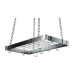 The Gourmet Metal Rectangle Pot Rack with Grid