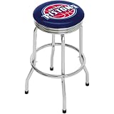 Blue Piston Single Foot Ring Barstool with Swivel by On The Edge