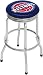 Blue Piston Single Foot Ring Barstool with Swivel