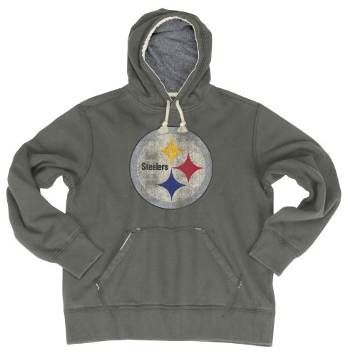 NFL Men's Pittsburgh Steelers Bigger Better Logo Pull Over Hoodie (Storm, Medium)