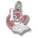 Atlanta Hawks NBA I Heart Logo 1/2 Enamel Pendant (Silver)