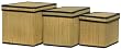 Seagrass Boxes Set of 3 with Canvas Lining and Leatherette Trim Large= 14" x 10.5" x 10"