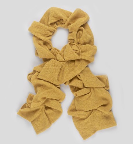 Lambswool Knitted Frill Ruffle Scarf with Angora
