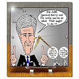 John Kerry Foot In Mouth Disease - 6x6 Desk Clock