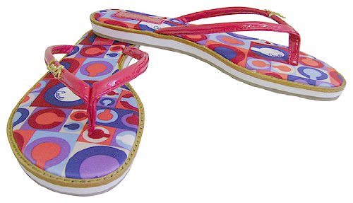 Coach Daniela Pink Op Art Signature Flip Flops
