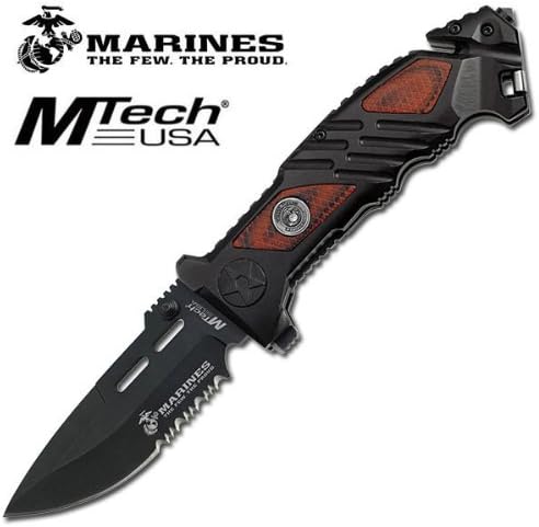 M-A1023WD US yrRw9aqOt MARINES TACTICAL RESCUE ASSISTED OPENING LlslZnDiQJ KNIFE - BROWN aghjui4567 gjiokmnvb jks567 gnbnbv67rsdcvnmkj jjjeiiiweree34fgvbnncxs2345 Mtech Officially Licensed US Marines Tactical Rescue x1ogoFZYL9 Assisted Opening KnifeUS Marines Spring Assisted Folding Knife5" Closed Length4.5MM Thick Half Serrated Stainless Steel BladeBrown Pakkawood Inlay Aluminum HandleIncludes kaYQG Seatbelt Cutter, Glass Breaker & Pocket Clip