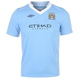 Umbro Manchester City Home Shirt 2011 2012 Junior Blue Moon 7-8 (SB)