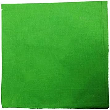 100%Cotton Cowboy Head Wrap Scarf Solid Color Bandanas (Pack of 6) (Green)
