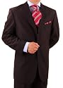 Presidential Suit Signature Collection Italian 3 Button 2pc Mens Suit Merino Wool 140's Hand Tailored Year Round Use Business Suit Dark Brown