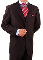 Presidential Suit Signature Collection Italian 3 Button 2pc Mens Suit Merino Wool 140's Hand Tailored Year Round Use Business Suit Dark Brown