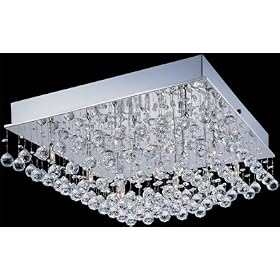 Lite Source Egypt Crystall Flush Mount Stainless Steel Jc G4 20wx18 Ls-5582
