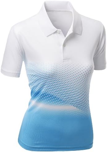 Xpril Women's Cool Max Fabric Sporty Design Printed Polo T-Shirt