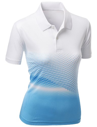 Xpril Women's Cool Max Fabric Sporty Design Printed Polo T-Shirt