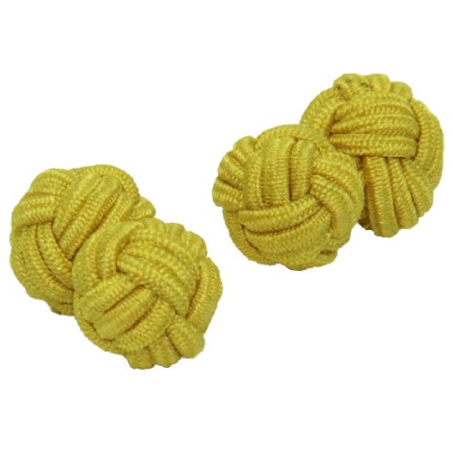 Yellow Shade Silk Knot Cufflinks | Cuffs & Co