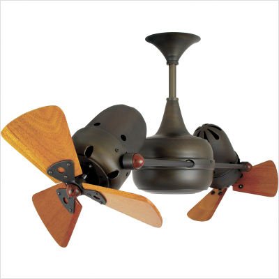 Duplo Dinamico Rotational Ceiling Fan with Wooden Blades Finish: Brushed Nickel
