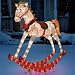 52" Lighted and Animated Glistening Rocking Horse Christmas Yard Art Decoration