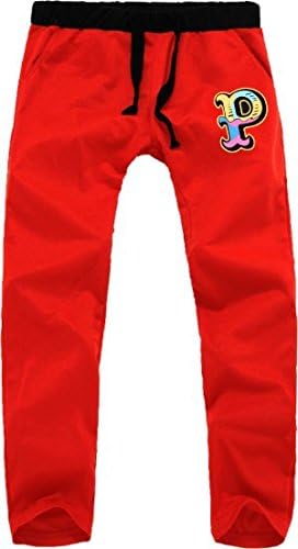 Drawstring Pink Dolphin P Print Pants Fleece Loose Jogger Pants South Shore Hip Hop Men'S Trousers Pants - Red