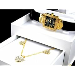 PIERRE CARDIN LUXUS SCHMUCK SET! UHR + KETTE + OHRRINGE
