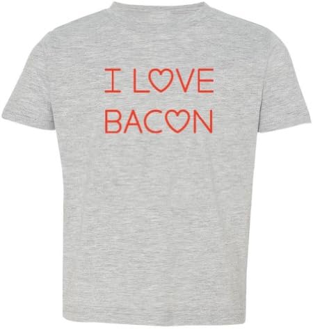 Mashed Clothing Little Boys' I Love Bacon Toddler T-Shirt (Heather Grey, 5/6T)